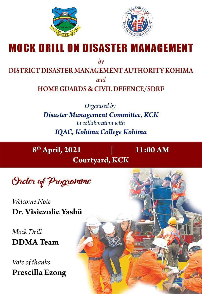 MOCK DRILL ON DISASTER MANAGEMENT Kohima College